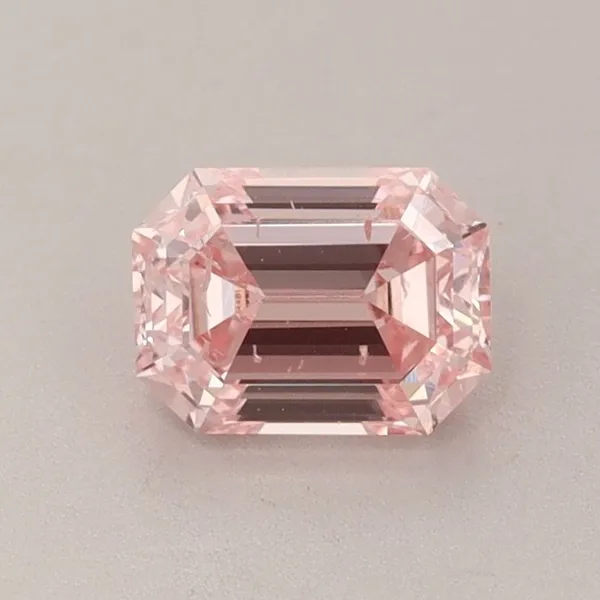 0.82ct EMERALD Fancy Intense Pink SI1 Coloured Lab diamond