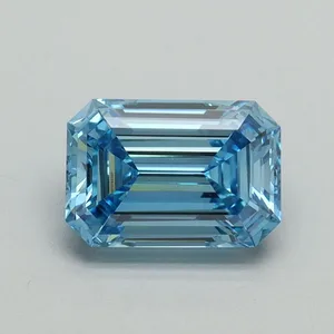 1.08ct EMERALD Fancy Vivid Blue VVS2 Coloured Lab diamond