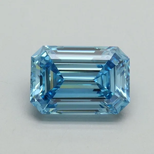1.08ct EMERALD Fancy Vivid Blue VVS2 Coloured Lab diamond