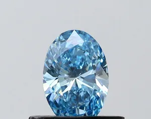 0.55ct OVAL Fancy Vivid Blue VVS2 Coloured Lab diamond