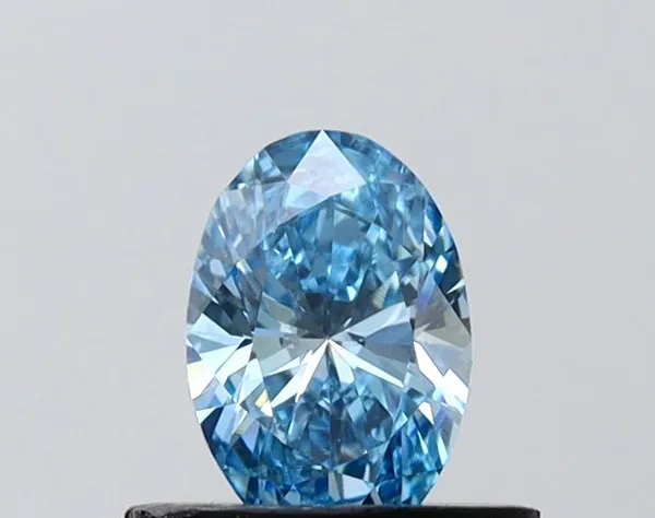 0.55ct OVAL Fancy Vivid Blue VVS2 Coloured Lab diamond