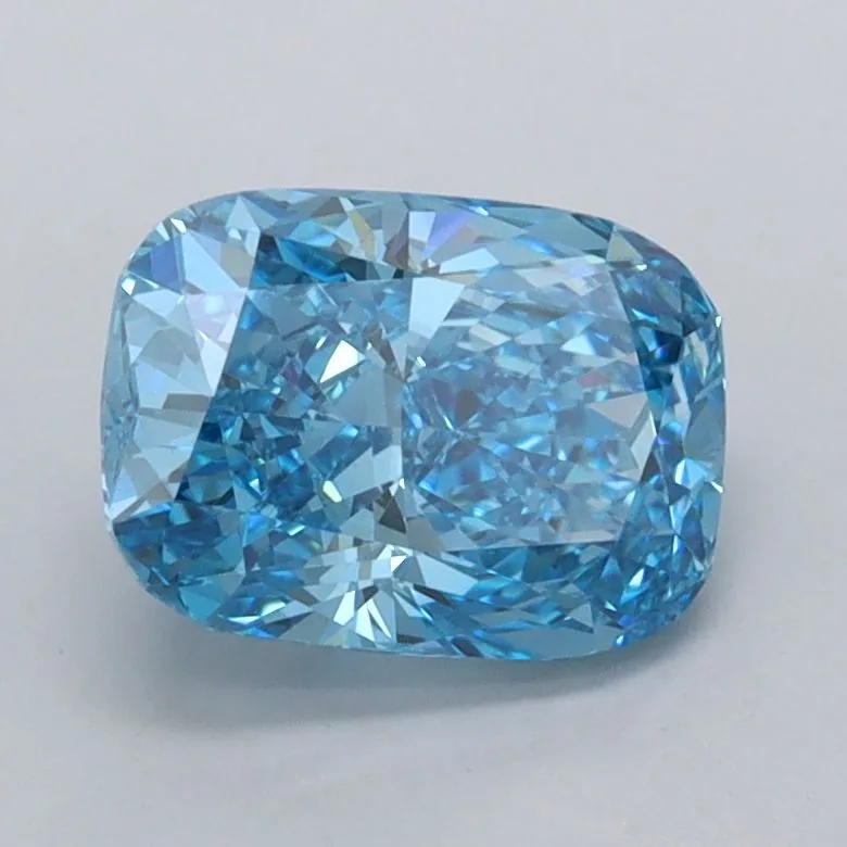 1.46ct CUSHION Fancy Vivid Blue VVS2 Coloured Lab diamond
