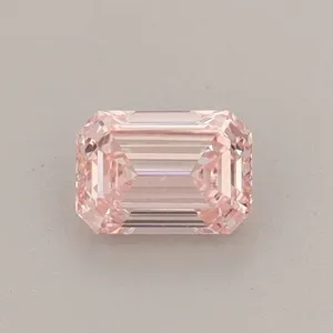 0.42ct EMERALD Fancy Intense Pink VVS2 Coloured Lab diamond