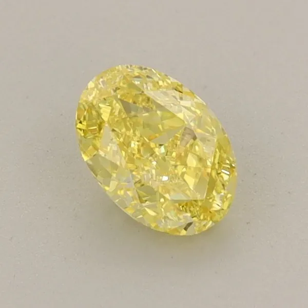 0.61ct OVAL Fancy Vivid Yellow VVS2 Coloured Lab diamond