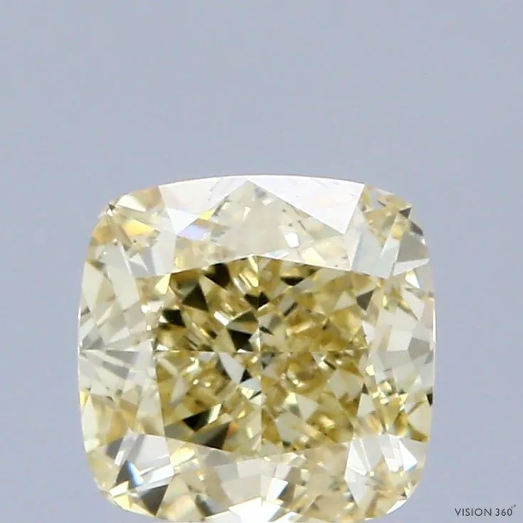 1.18ct CUSHION Fancy Yellow VS2 Coloured Lab diamond
