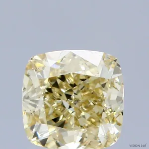 1.18ct CUSHION Fancy Yellow VS2 Coloured Lab diamond
