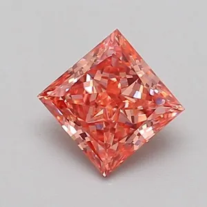 0.66ct PRINCESS Fancy Vivid Pink VS2 Coloured Lab diamond