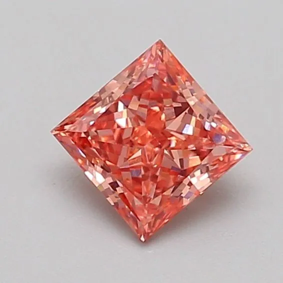 0.66ct PRINCESS Fancy Vivid Pink VS2 Coloured Lab diamond