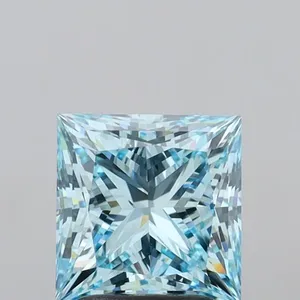 2.35ct PRINCESS Fancy Vivid Blue VVS2 Coloured Lab diamond