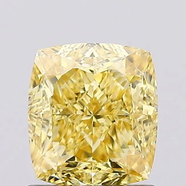 1.22ct CUSHION Fancy Intense Yellow VVS2 Coloured Lab diamond