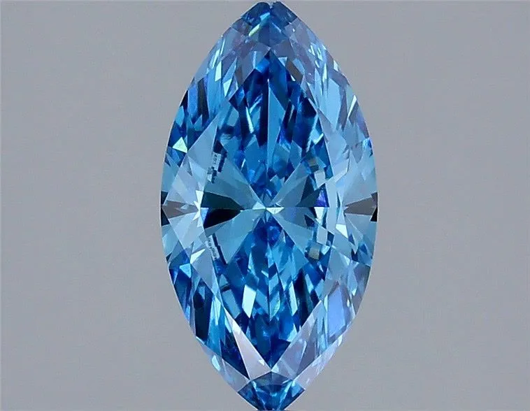 1.29ct MARQUISE Fancy Vivid Blue VS1 Coloured Lab diamond