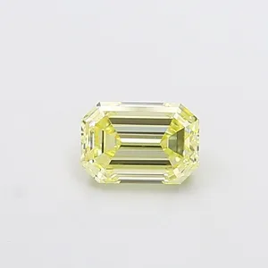 1.03ct EMERALD Fancy Light Yellow VS2 Coloured Lab diamond
