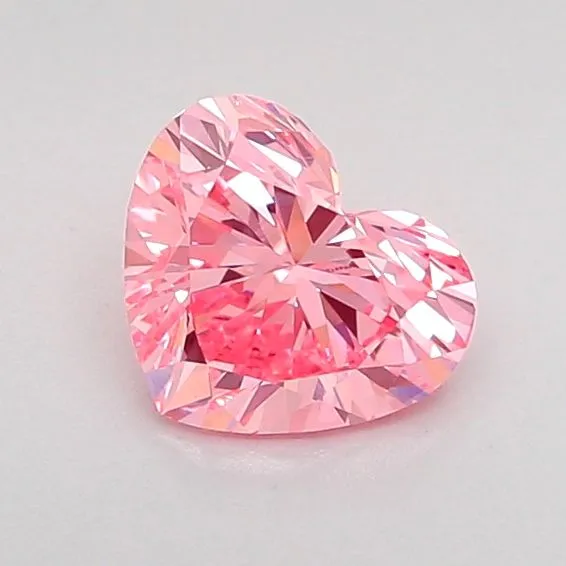 0.69ct HEART Fancy Vivid Pink VS1 Coloured Lab diamond