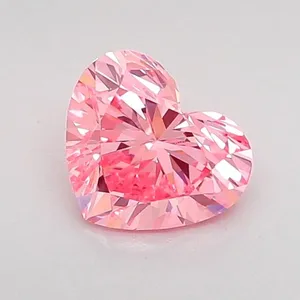 0.69ct HEART Fancy Vivid Pink VS1 Coloured Lab diamond