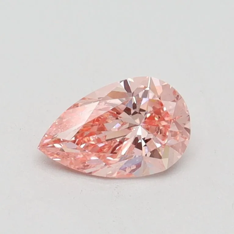 0.53ct PEAR Fancy Intense Pink SI1 Coloured Lab diamond