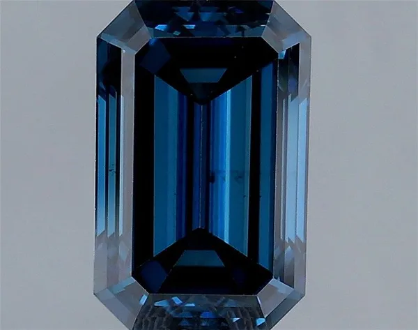 1.74ct EMERALD Fancy Deep Blue VS1 Coloured Lab diamond