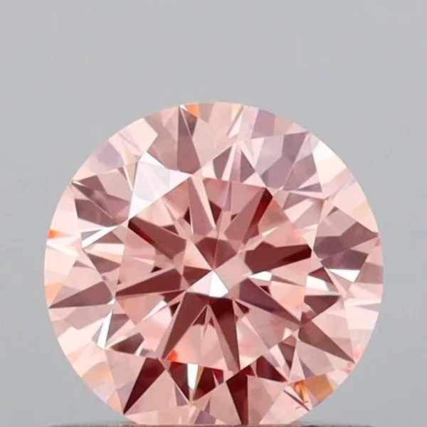 0.61ct ROUND Fancy Intense Pink VS1 Coloured Lab diamond