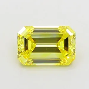 1.01ct EMERALD Fancy Vivid Yellow VS1 Coloured Lab diamond