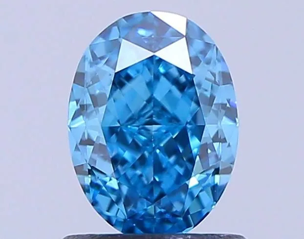 1.02ct OVAL Fancy Vivid Blue VS1 Coloured Lab diamond
