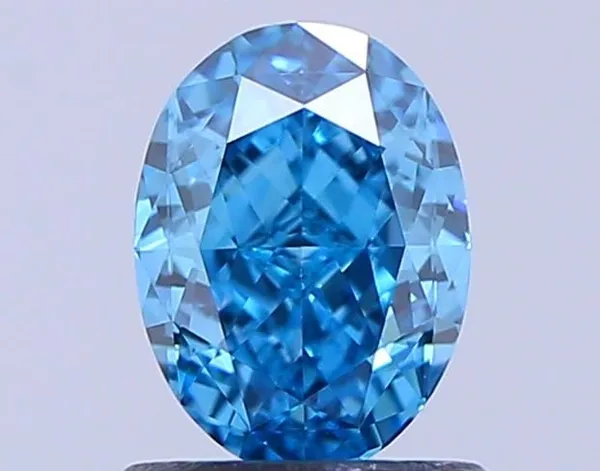 1.02ct OVAL Fancy Vivid Blue VS1 Coloured Lab diamond