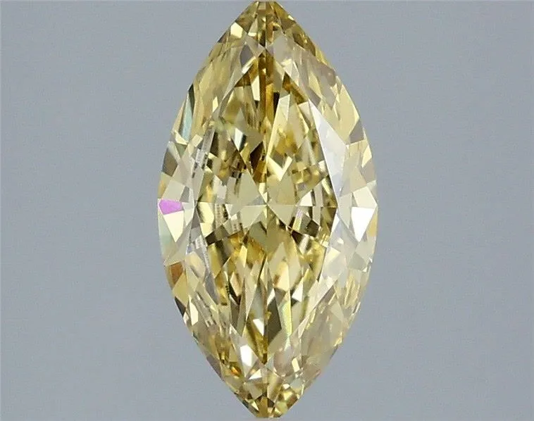 1.14ct MARQUISE Fancy Intense Yellow VVS2 Coloured Lab diamond