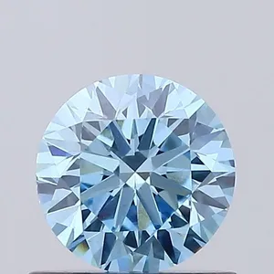 0.69ct ROUND Fancy Vivid Blue VVS2 Coloured Lab diamond
