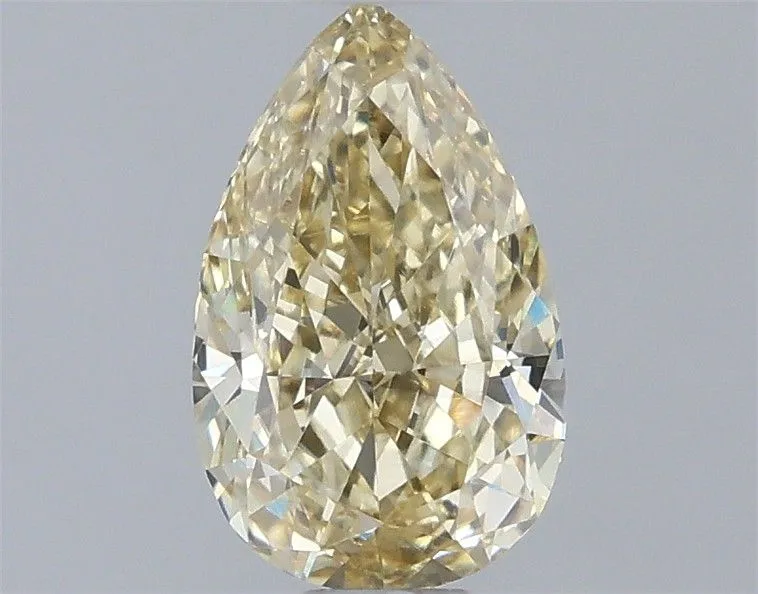 0.73ct PEAR Fancy Light Yellow VS2 Coloured Lab diamond
