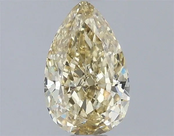 0.73ct PEAR Fancy Light Yellow VS2 Coloured Lab diamond