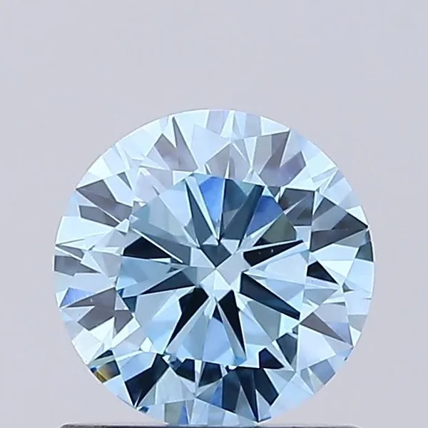0.73ct ROUND Fancy Vivid Blue VS1 Coloured Lab diamond