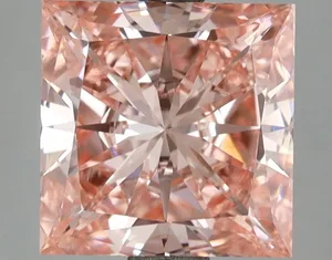 3.04ct PRINCESS Fancy Vivid Pink VS1 Coloured Lab diamond