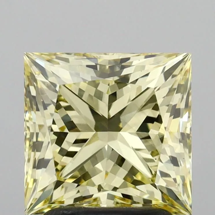 2.52ct PRINCESS Fancy Yellow VS2 Coloured Lab diamond