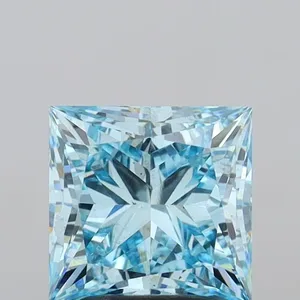2.9ct PRINCESS Fancy Vivid Blue VS2 Coloured Lab diamond