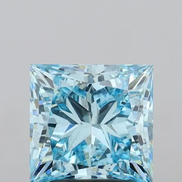 2.9ct PRINCESS Fancy Vivid Blue VS2 Coloured Lab diamond