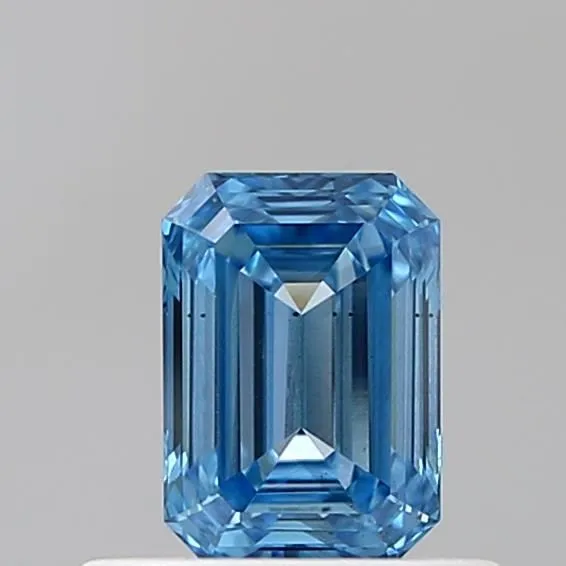 0.5ct EMERALD Fancy Vivid Blue VS2 Coloured Lab diamond