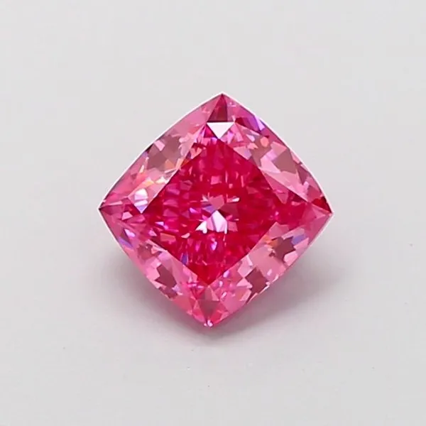 1.36ct CUSHION Fancy Vivid Pink VVS2 Coloured Lab diamond