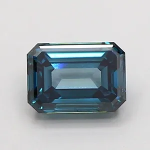 1.09ct EMERALD Fancy Vivid Blue VVS2 Coloured Lab diamond