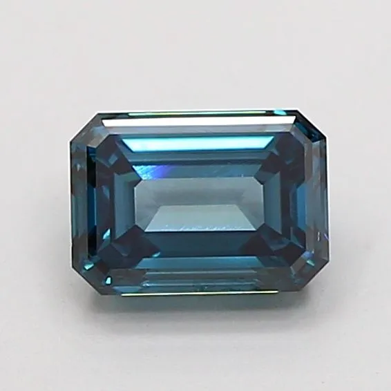 1.09ct EMERALD Fancy Vivid Blue VVS2 Coloured Lab diamond