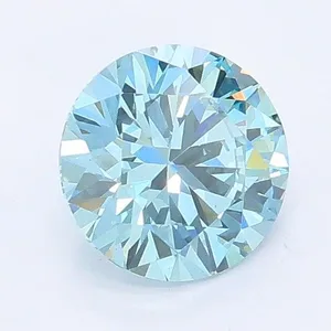 0.9ct ROUND Fancy Vivid Blue VS1 Coloured Lab diamond