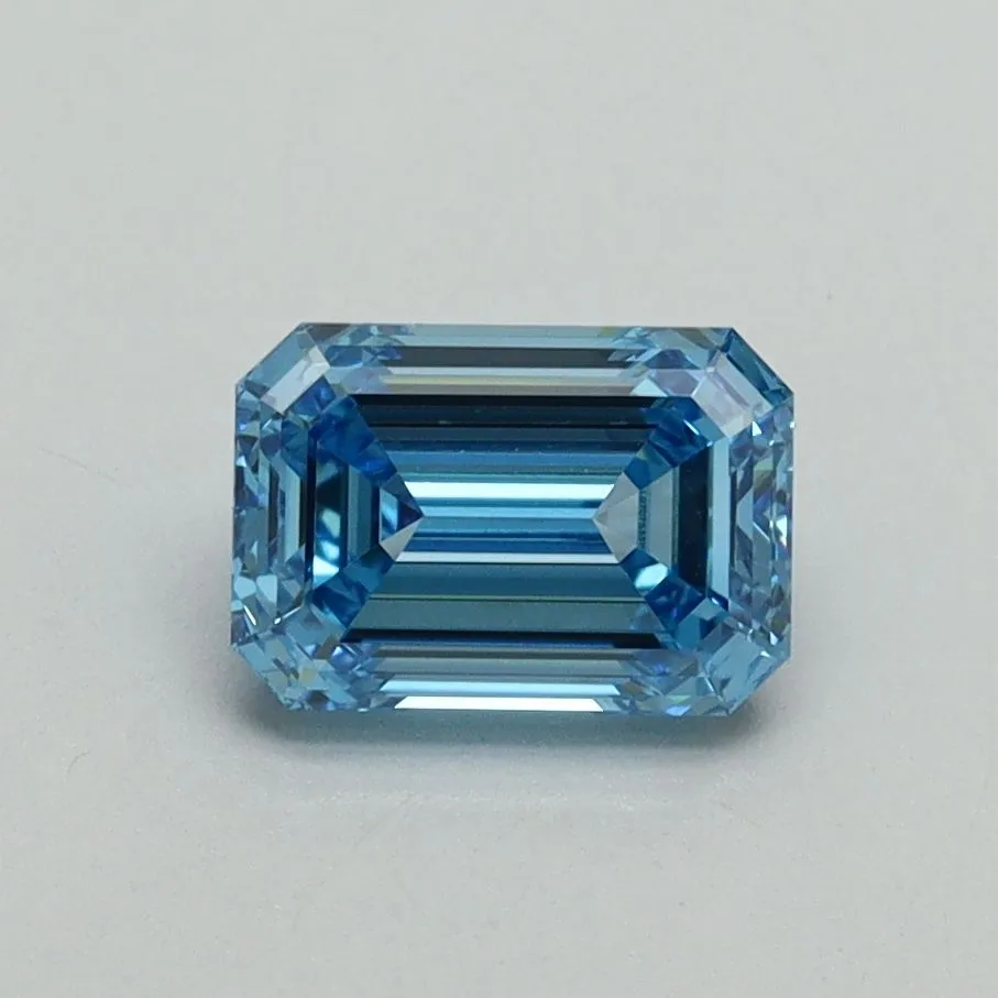 1.05ct EMERALD Fancy Vivid Blue VS1 Coloured Lab diamond