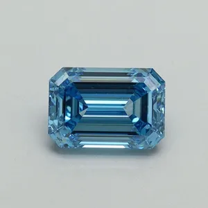 1.05ct EMERALD Fancy Vivid Blue VS1 Coloured Lab diamond