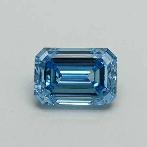 1.05ct EMERALD Fancy Vivid Blue VS1 Coloured Lab diamond