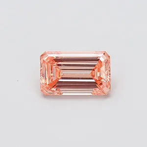1.01ct EMERALD Fancy Intense Orange Pink VS2 Coloured Lab diamond