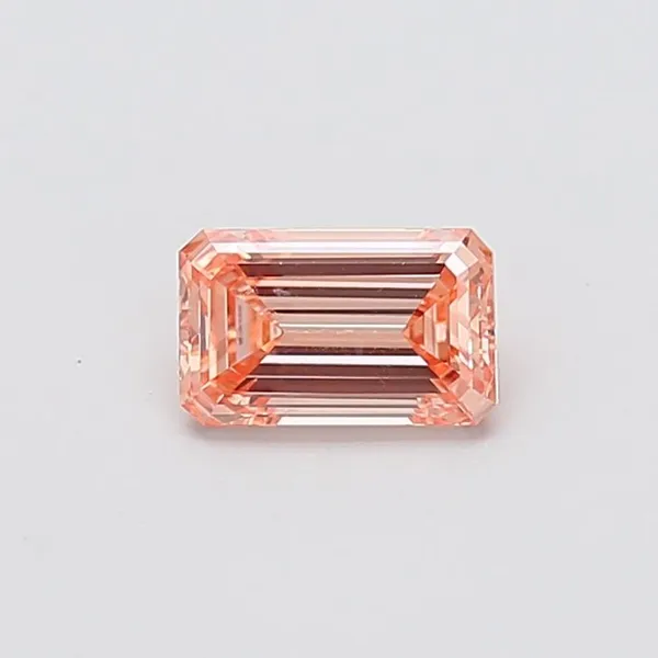 1.01ct EMERALD Fancy Intense Orange Pink VS2 Coloured Lab diamond
