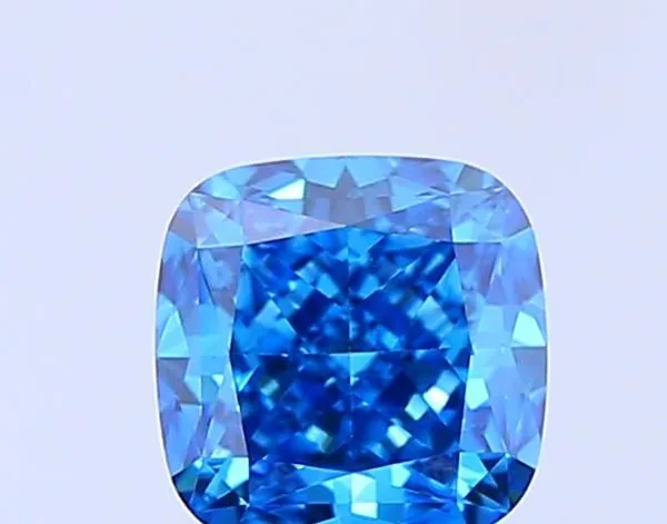 0.79ct CUSHION Fancy Vivid Blue VS1 Coloured Lab diamond