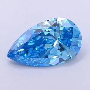 0.99ct PEAR Fancy Vivid Blue VVS2 Coloured Lab diamond