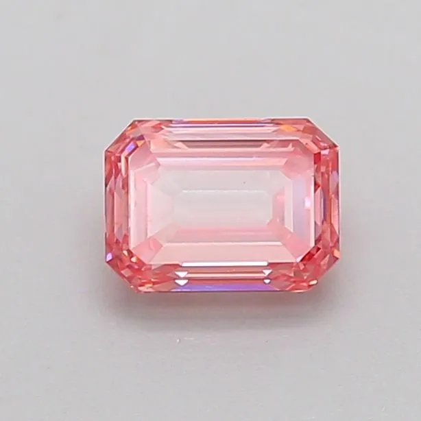 0.70ct EMERALD Fancy Vivid Pink VS2 Coloured Lab diamond