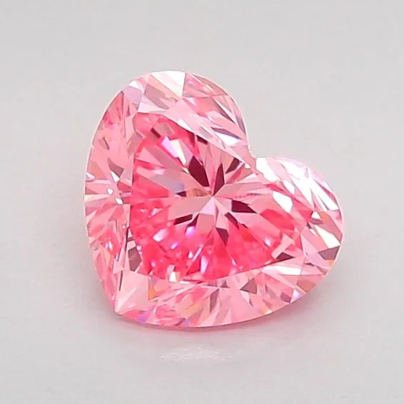 0.83ct HEART Fancy Vivid Pink VVS2 Coloured Lab diamond
