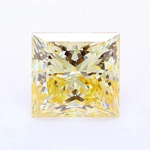 3.06ct PRINCESS Fancy Light Orangey Yellow VVS2 Coloured Lab diamond