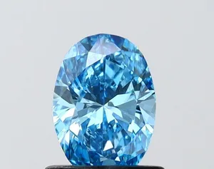0.76ct OVAL Fancy Vivid Blue VVS2 Coloured Lab diamond