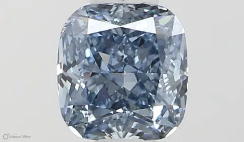 0.37ct CUSHION Fancy Vivid Blue VVS2 Coloured Lab diamond